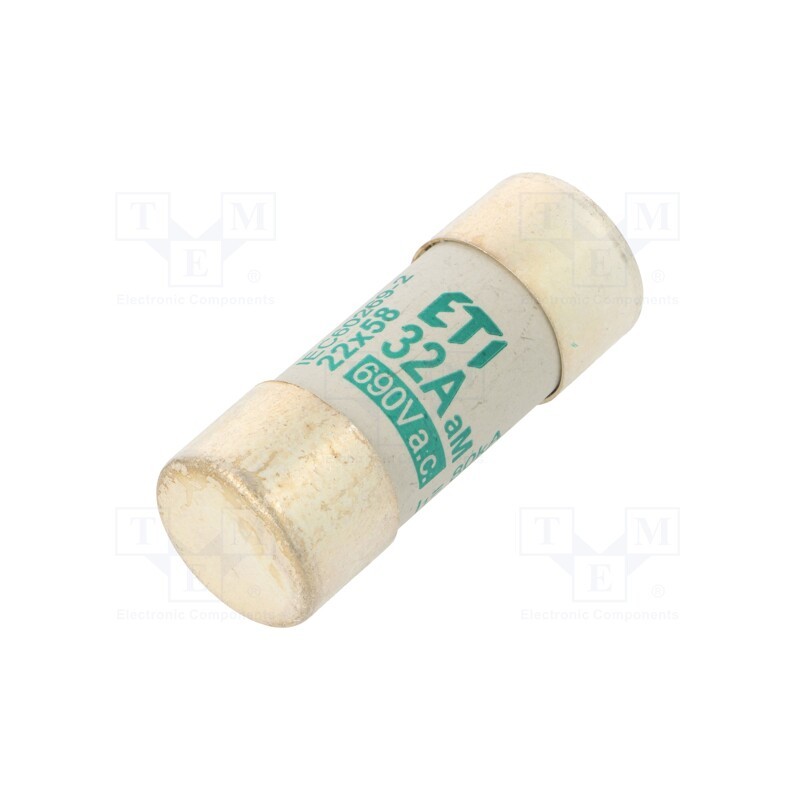 1 pcs x ETI POLAM - 2641015 - Fuse: fuse, aM, 32A, 690VAC, cylindrical,industrial, 22x58mm