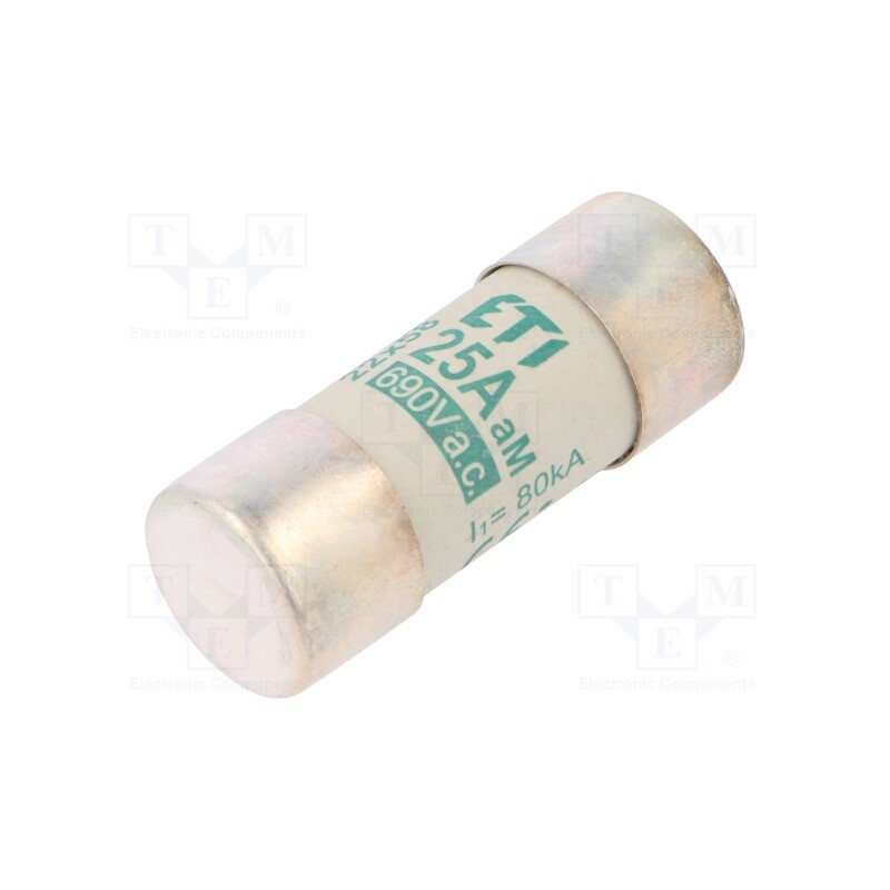 1 pcs x ETI POLAM - 2641013 - Fuse: fuse, aM, 25A, 690VAC, cylindrical,industrial, 22x58mm