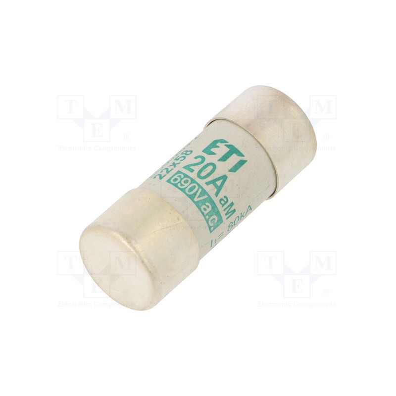 1 pcs x ETI POLAM - 2641011 - Fuse: fuse, aM, 20A, 690VAC, cylindrical,industrial, 22x58mm