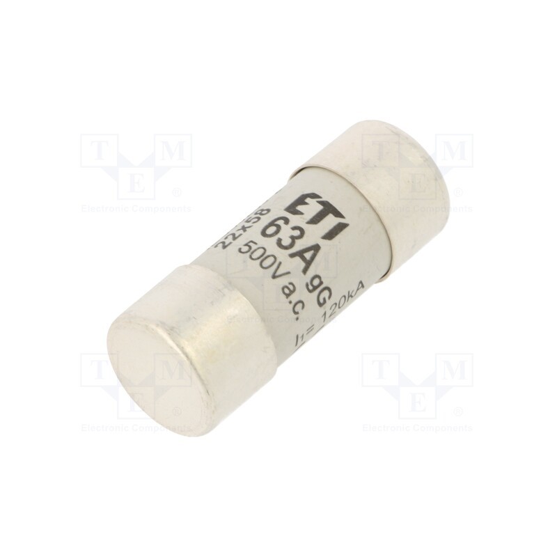 1 pcs x ETI POLAM - 2640021 - Fuse: fuse, gG, 63A, 690VAC, cylindrical,industrial, 22x58mm