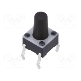 5 pcs x E-SWITCH - TL1105BF160Q - Microswitch TACT, SPST-NO, Pos: 2, 0.05A/12VDC, THT, 1.57N, 6x6x4mm