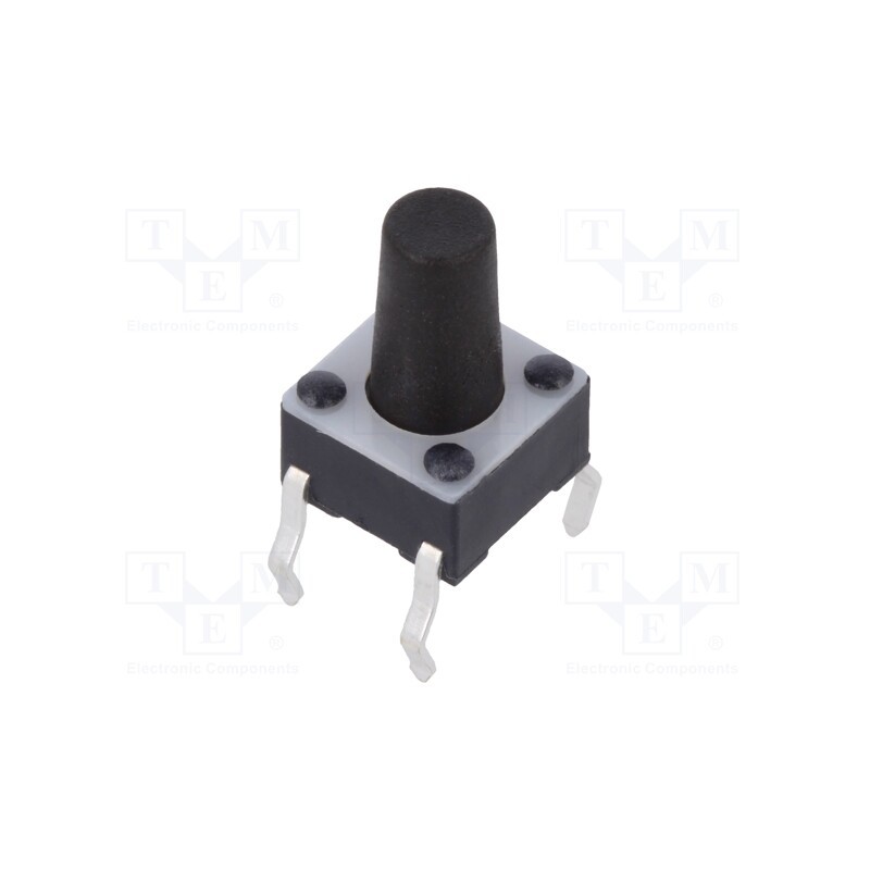 5 pcs x E-SWITCH - TL1105BF160Q - Microswitch TACT, SPST-NO, Pos: 2, 0.05A/12VDC, THT, 1.57N, 6x6x4mm