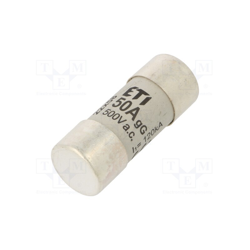 1 pcs x ETI POLAM - 2640019 - Fuse: fuse, gG, 50A, 500VAC, cylindrical,industrial, 22x58mm