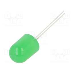 1 pcs x OPTOSUPPLY - OSG5TAA134B - LED, 10mm, green, 500÷750mcd, 30°, Front: flat, 2.8÷3.6V, 108mW