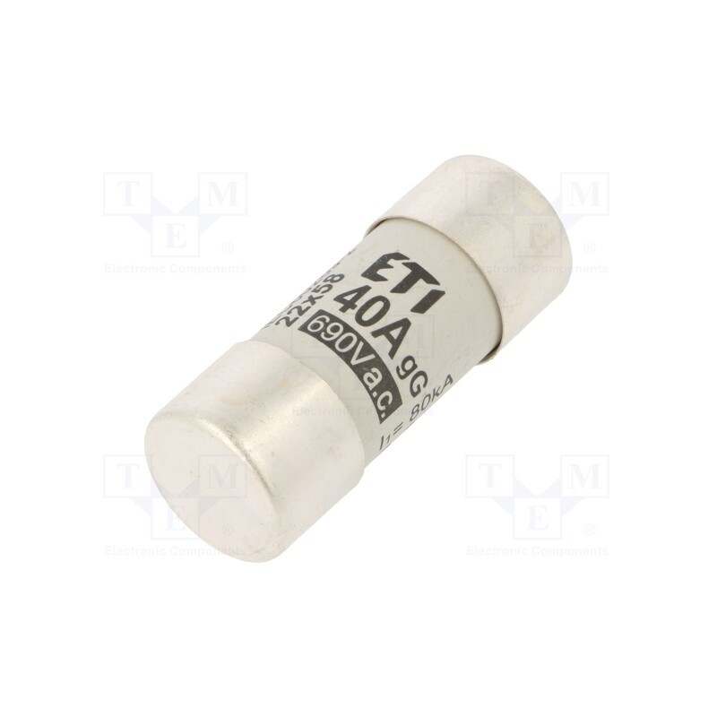 1 pcs x ETI POLAM - 2640017 - Fuse: fuse, gG, 40A, 690VAC, cylindrical,industrial, 22x58mm