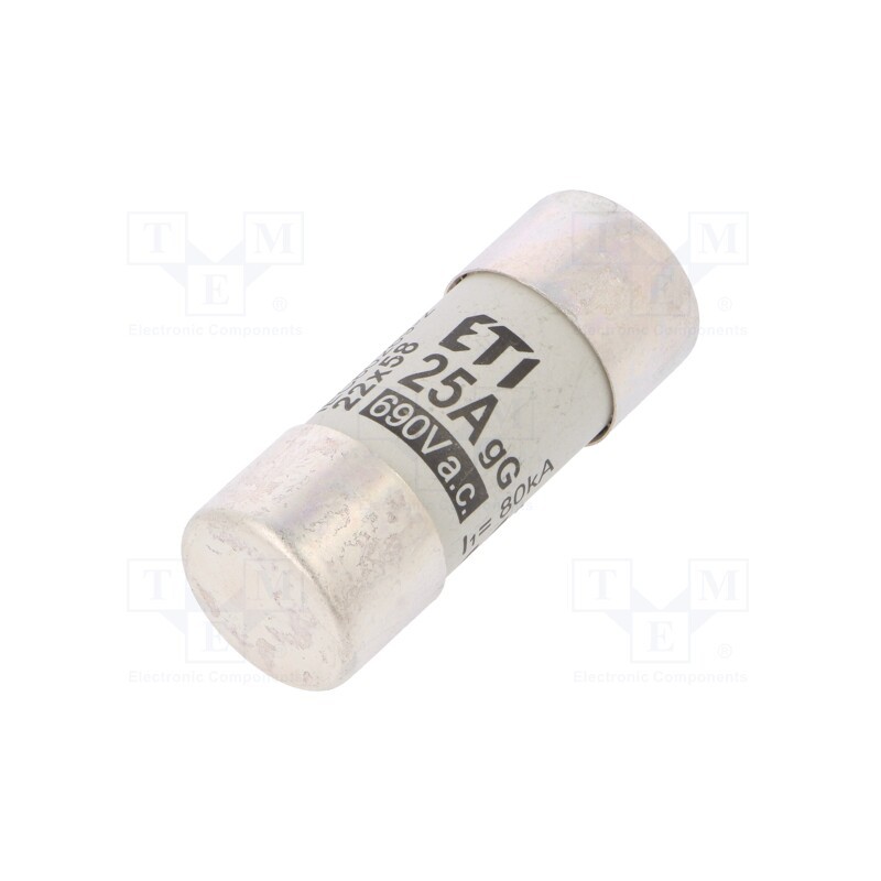 1 pcs x ETI POLAM - 2640013 - Fuse: fuse, gG, 25A, 690VAC, cylindrical,industrial, 22x58mm