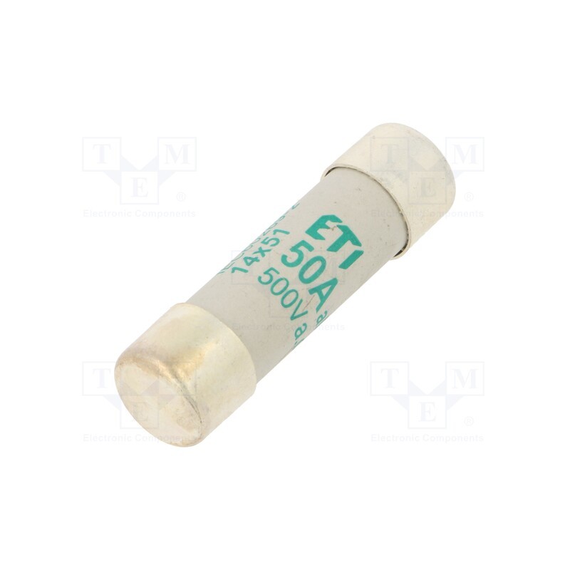 1 pcs x ETI POLAM - 2631019 - Fuse: fuse, aM, 50A, 500VAC, cylindrical,industrial, 14x51mm