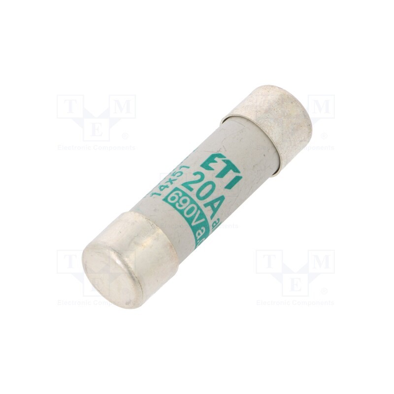 1 pcs x ETI POLAM - 2631011 - Fuse: fuse, aM, 20A, 690VAC, cylindrical,industrial, 14x51mm