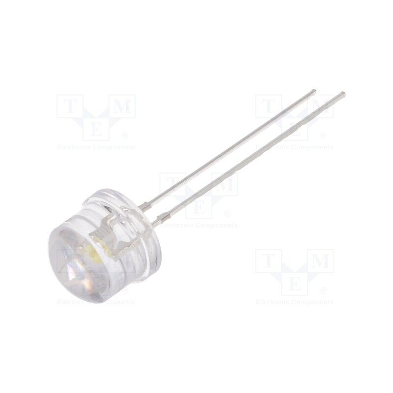 1 pcs x OPTOSUPPLY - OSM5DK87A1A - LED, 8mm, white warm, 1560÷2180mcd, 100°, Front: convex, 2.8÷3.6V