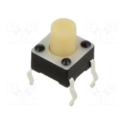 5 pcs x E-SWITCH - TL1105EF160Q - Microswitch TACT, SPST-NO, Pos: 2, 0.05A/12VDC, THT, 1.57N, 6x6x4mm