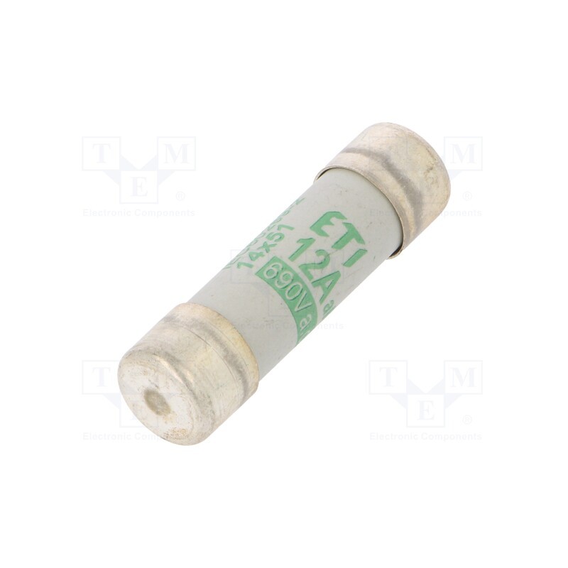 1 pcs x ETI POLAM - 2631008 - Fuse: fuse, aM, 12A, 690VAC, cylindrical,industrial, 14x51mm