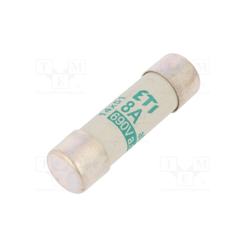 1 pcs x ETI POLAM - 2631006 - Fuse: fuse, aM, 8A, 690VAC, cylindrical,industrial, 14x51mm