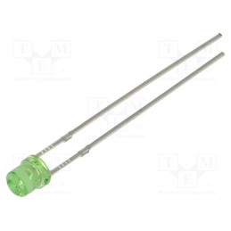 1 pcs x OPTOSUPPLY - OSG5DA3P63A - LED, 3mm, green, 1560÷2180mcd, 60°, Front: recessed, 2.8÷3.6V, 108mW
