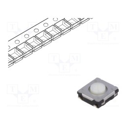 5 pcs x PANASONIC - EVQQ2P02W - Microswitch TACT, SPST, Pos: 2, 0.02A/15VDC, SMT, none, 1.6N, 2.5mm