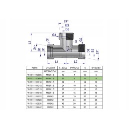 Hydraulic tee bbb m14x1 5 08l xt warynski