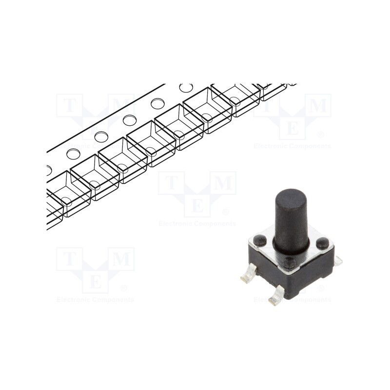 5 pcs x C&K - PTS647SN70SMTR2 LFS - Microswitch TACT, SPST-NO, Pos: 2, 0.05A/12VDC, SMT, none, 1N, 7mm