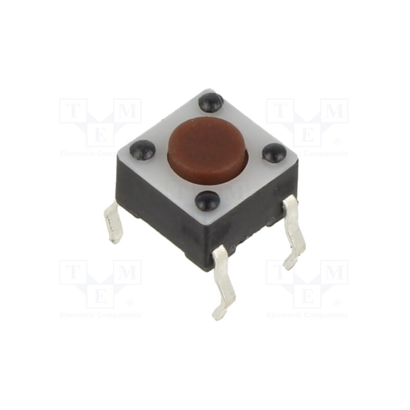 5 pcs x E-SWITCH - TL1105F100Q - Microswitch TACT, SPST-NO, Pos: 2, 0.05A/12VDC, THT, 0.98N, 6x6x4mm