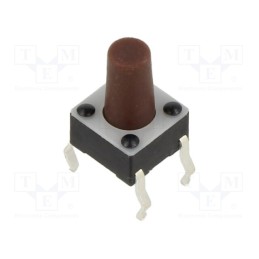 5 pcs x E-SWITCH - TL1105BF100Q - Microswitch TACT, SPST-NO, Pos: 2, 0.05A/12VDC, THT, 0.98N, 6x6x4mm