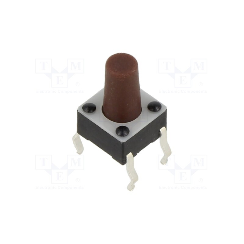 5 pcs x E-SWITCH - TL1105BF100Q - Microswitch TACT, SPST-NO, Pos: 2, 0.05A/12VDC, THT, 0.98N, 6x6x4mm