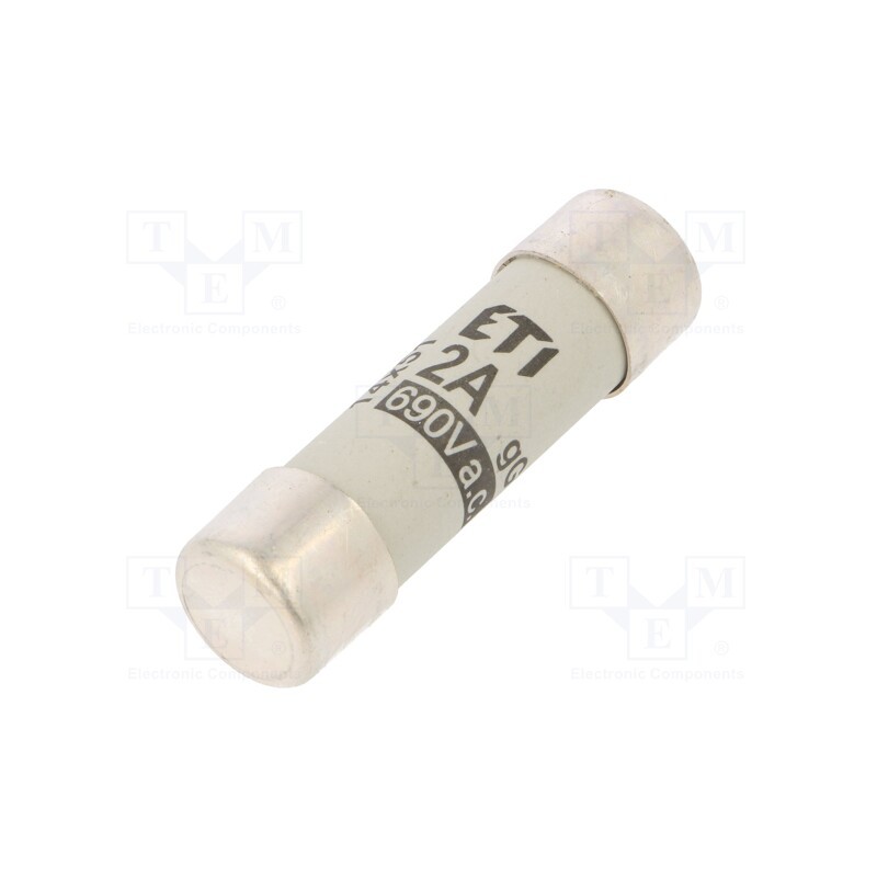 1 pcs x ETI POLAM - 2630001 - Fuse: fuse, gG, 2A, 690VAC, cylindrical,industrial, 14x51mm