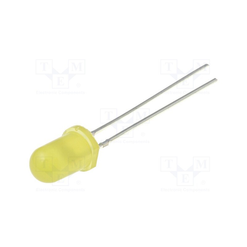 1 pcs x OPTOSUPPLY - OSY5LU5B64A-12V - LED, 5mm, yellow, 100÷130mcd, 60°, Front: convex, 12V, No.of term: 2