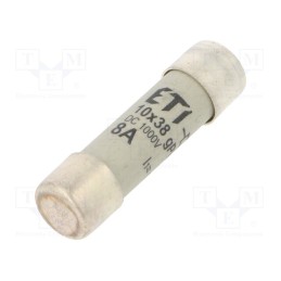 1 pcs x ETI POLAM - 2625104 - Fuse: fuse, gPV, 8A, 1000VDC, cylindrical, 10.3x38mm