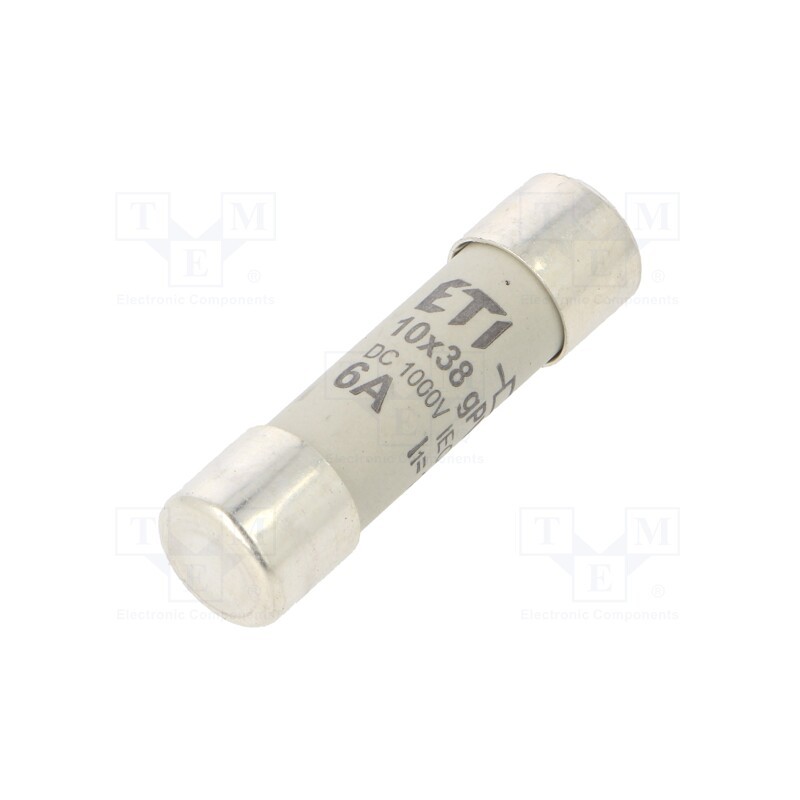 1 pcs x ETI POLAM - 2625103 - Fuse: fuse, gPV, 6A, 1000VDC, cylindrical, 10.3x38mm