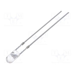 1 pcs x OPTOSUPPLY - OSR5PA3E31B - LED, 3mm, red, 5800÷7000mcd, 30°, Front: convex, No.of term: 2