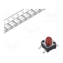 5 pcs x E-SWITCH - TL3305BF260QG - Microswitch TACT, SPST-NO, Pos: 2, 0.05A/12VDC, SMT, 2.55N, 5mm