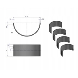 Set of connecting rod bearings, original Ursus