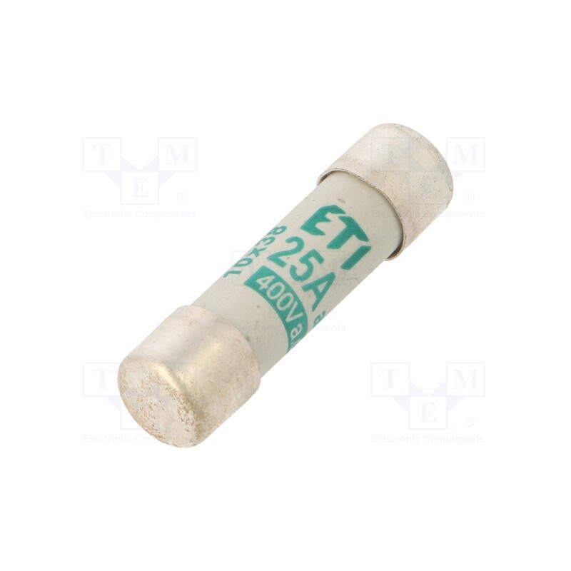 1 pcs x ETI POLAM - 2621013 - Fuse: fuse, aM, 25A, 400VAC, cylindrical, 10.3x38mm