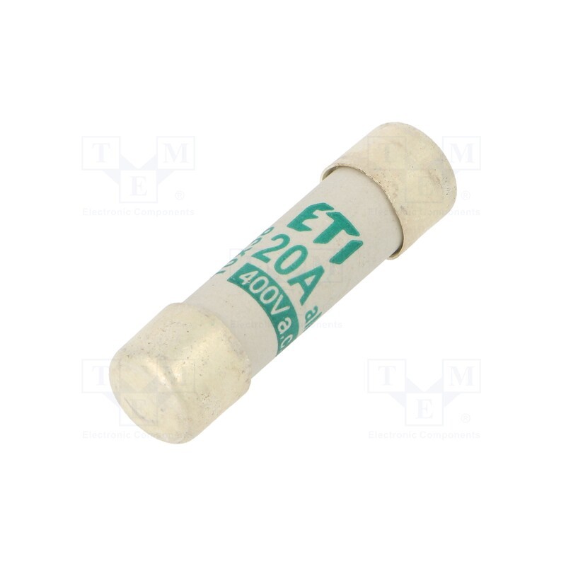 1 pcs x ETI POLAM - 2621011 - Fuse: fuse, aM, 20A, 400VAC, cylindrical, 10.3x38mm