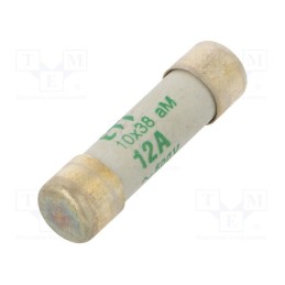 1 pcs x ETI POLAM - 2621008 - Fuse: fuse, aM, 12A, 500VAC, cylindrical, 10.3x38mm