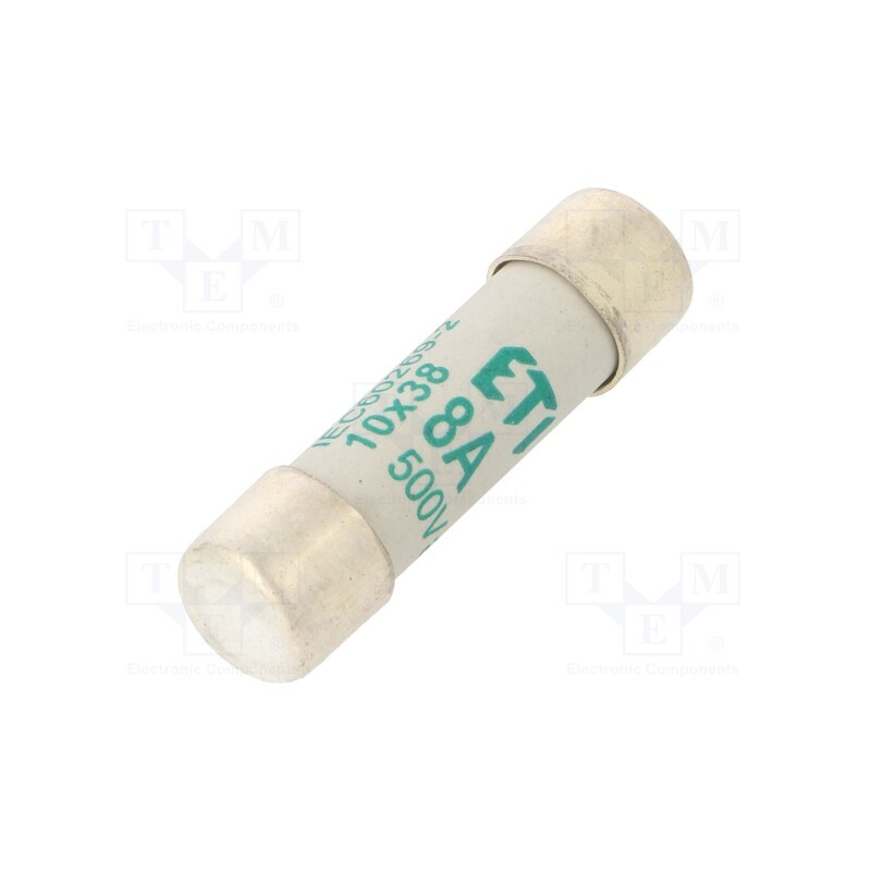 1 pcs x ETI POLAM - 2621006 - Fuse: fuse, aM, 8A, 500VAC, cylindrical, 10.3x38mm