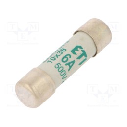 1 pcs x ETI POLAM - 2621005 - Fuse: fuse, aM, 6A, 500VAC, cylindrical, 10.3x38mm