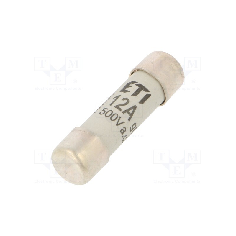 1 pcs x ETI POLAM - 2620008 - Fuse: fuse, gG, 12A, 500VAC, cylindrical, 10.3x38mm