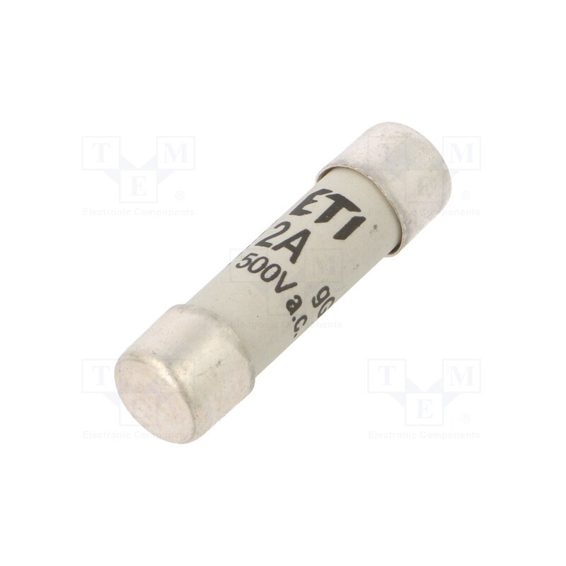1 pcs x ETI POLAM - 2620001 - Fuse: fuse, gG, 2A, 500VAC, cylindrical, 10.3x38mm