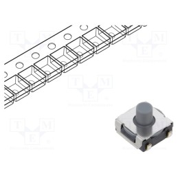 1 pcs x OMRON OCB - B3SL1020P - Microswitch TACT, SPST-NO, Pos: 2, 0.05A/24VDC, SMT, none, 1.96N