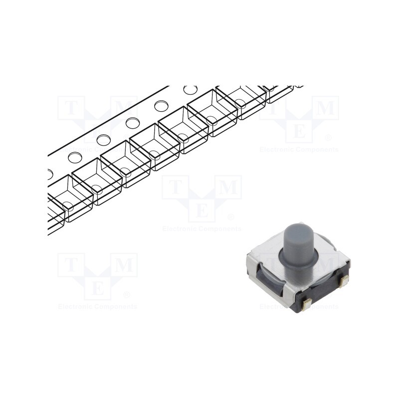 1 pcs x OMRON OCB - B3SL1020P - Microswitch TACT, SPST-NO, Pos: 2, 0.05A/24VDC, SMT, none, 1.96N