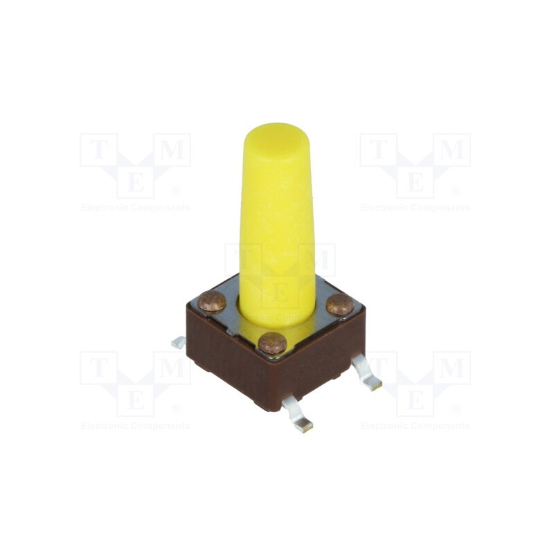 5 pcs x DIPTRONICS - DTSM-66Y-V-B - Microswitch TACT, SPST-NO, Pos: 2, 0.05A/12VDC, SMT, none, 5.2N