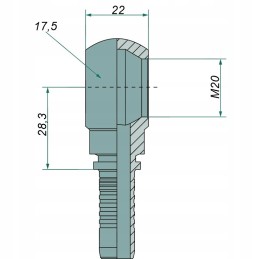 Hydraulic eyelet fitting ram m20x1 5