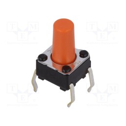 5 pcs x OMRON OCB - B3F-1075 - Microswitch TACT, SPST-NO, Pos: 2, 0.05A/24VDC, THT, none, 2.55N