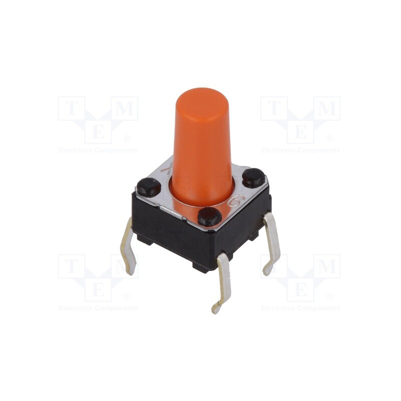 5 pcs x OMRON OCB - B3F-1075 - Microswitch TACT, SPST-NO, Pos: 2, 0.05A/24VDC, THT, none, 2.55N