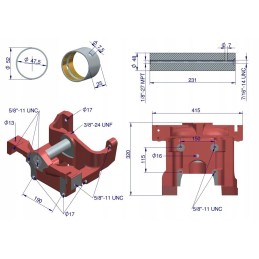 Front axle support without bushes 1670974m mf3