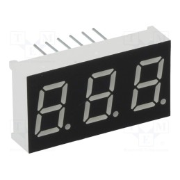 1 pcs x WENRUN - LTD040AAG-101-02 - Display: LED, 7-segment, 10.16mm, 0.4', No.char: 3, green, 6.5mcd