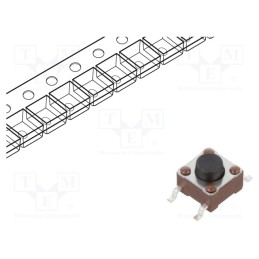 2 pcs x TE Connectivity - FSM4JSMATR - Microswitch TACT, SPST-NO, Pos: 2, 0.05A/24VDC, SMT, none, 1.6N