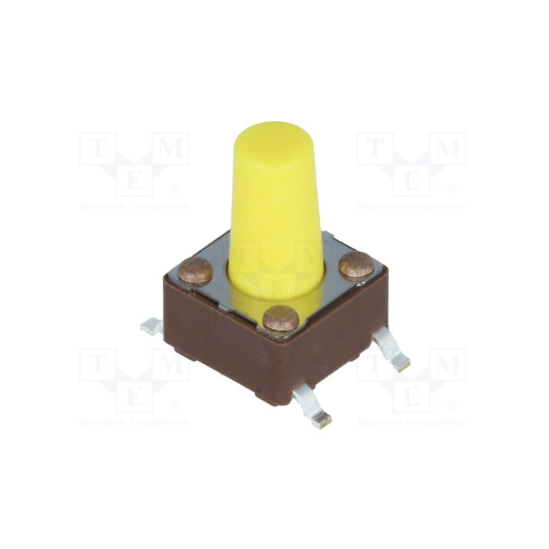 5 pcs x DIPTRONICS - DTSM-65Y-V-B - Microswitch TACT, SPST-NO, Pos: 2, 0.05A/12VDC, SMT, none, 5.2N