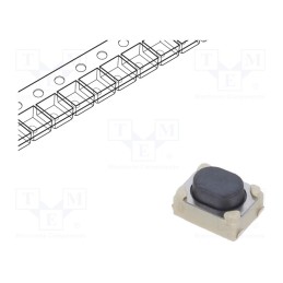 5 pcs x C&K - PTS815 SJG 250 SMTR LFS - Microswitch TACT, SPST-NO, Pos: 2, 0.05A/16VDC, SMT, 0.4N, OFF-(ON)