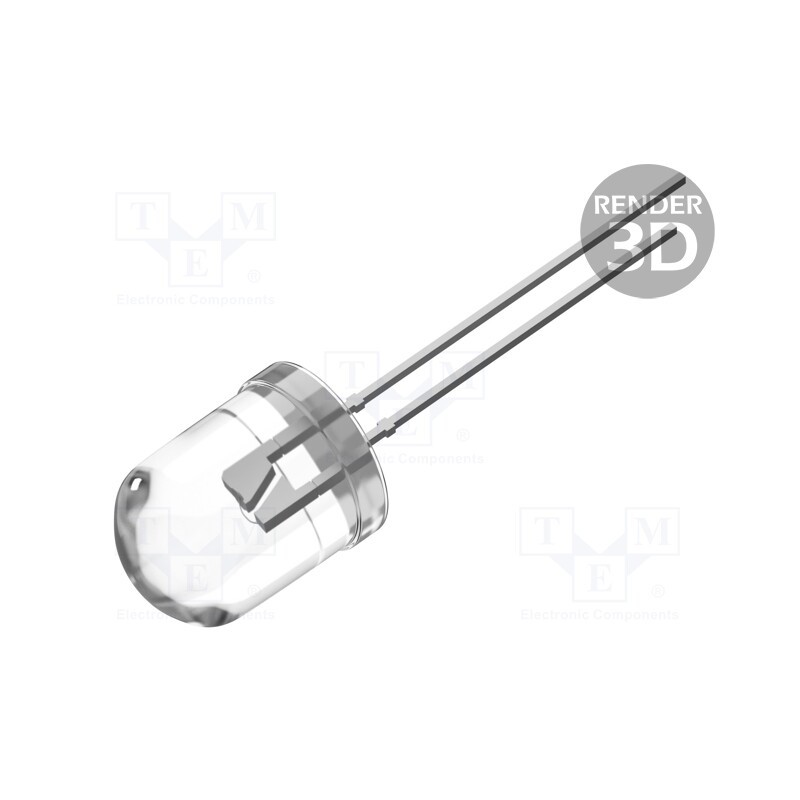 1 pcs x OPTOSUPPLY - OS5RAAA131A - LED, 10mm, red, 25000÷30000mcd, 30°, Front: convex, 1.8÷2.6V