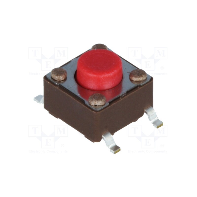 5 pcs x DIPTRONICS - DTSM-62R-V-B - Microswitch TACT, SPST-NO, Pos: 2, 0.05A/12VDC, SMT, none, 2.6N